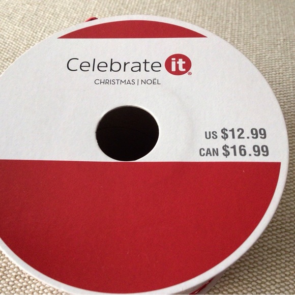 2 Rolls Christmas Leopard and Striped Trees Wired Ribbon Rolls - Picture 4 of 4